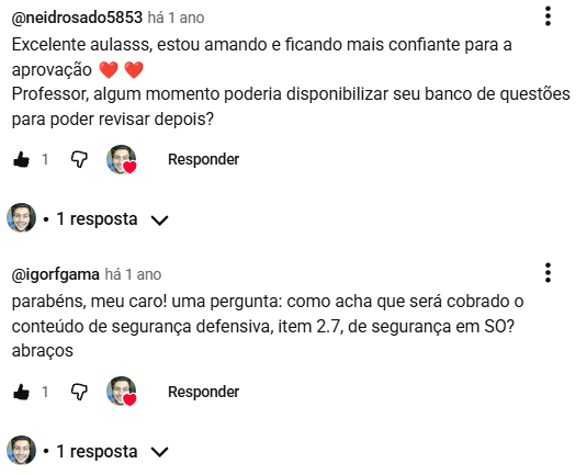 Comentário de aluno