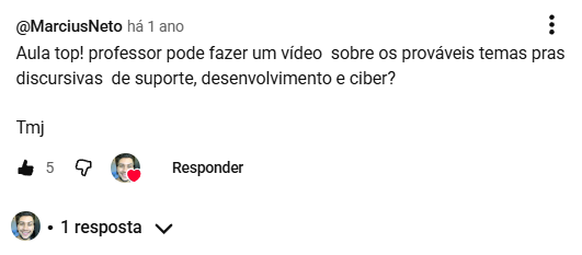 Comentário de aluno