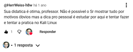 Comentário de aluno
