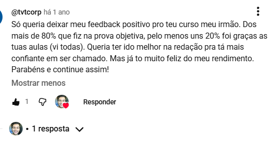 Comentário de aluno